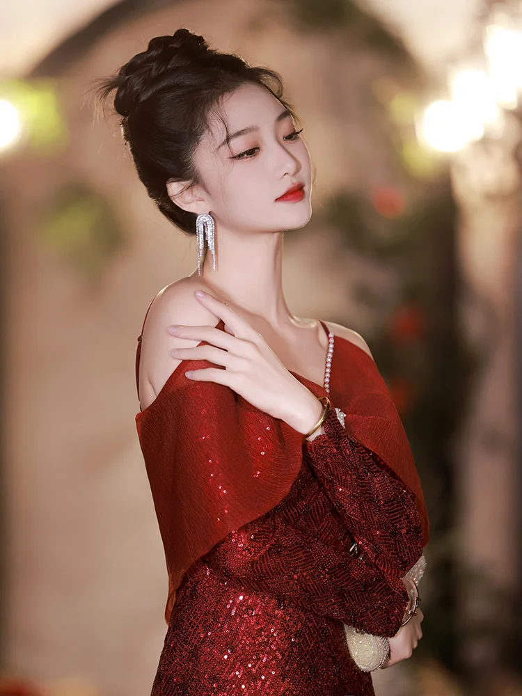 Long Sve Wedding Dr Fi Tail Evening Gown for Bride Winter High End Luxury Cusizable Engagement Banquet Year End Par
Long Sve Wedding Dr Fi Tail Evening Gown for Bride Winter High End Luxury Cusizable Engagement Banquet Year End Par