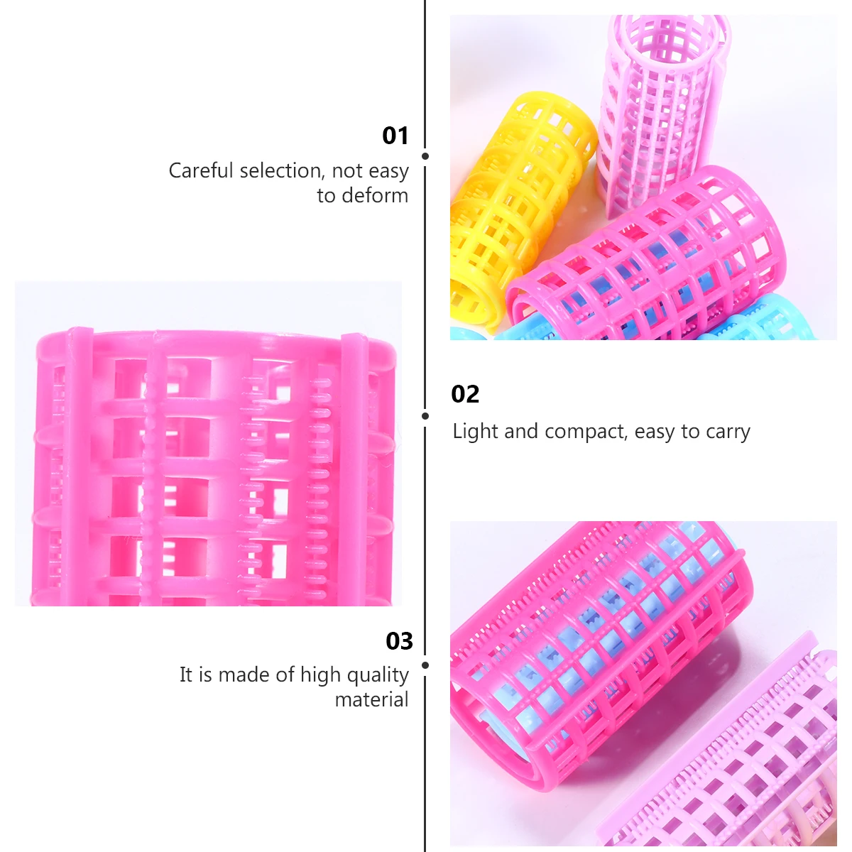 20 Pcs Plastic Hair Curlers Rollers for Curly Hairstyle Multi Color Random Durable Beautiful Family Salon Non Heat
20 Pcs Plastic Hair Curlers Rollers for Curly Hairstyle Multi Color Random Durable Beautiful Family Salon Non Heat