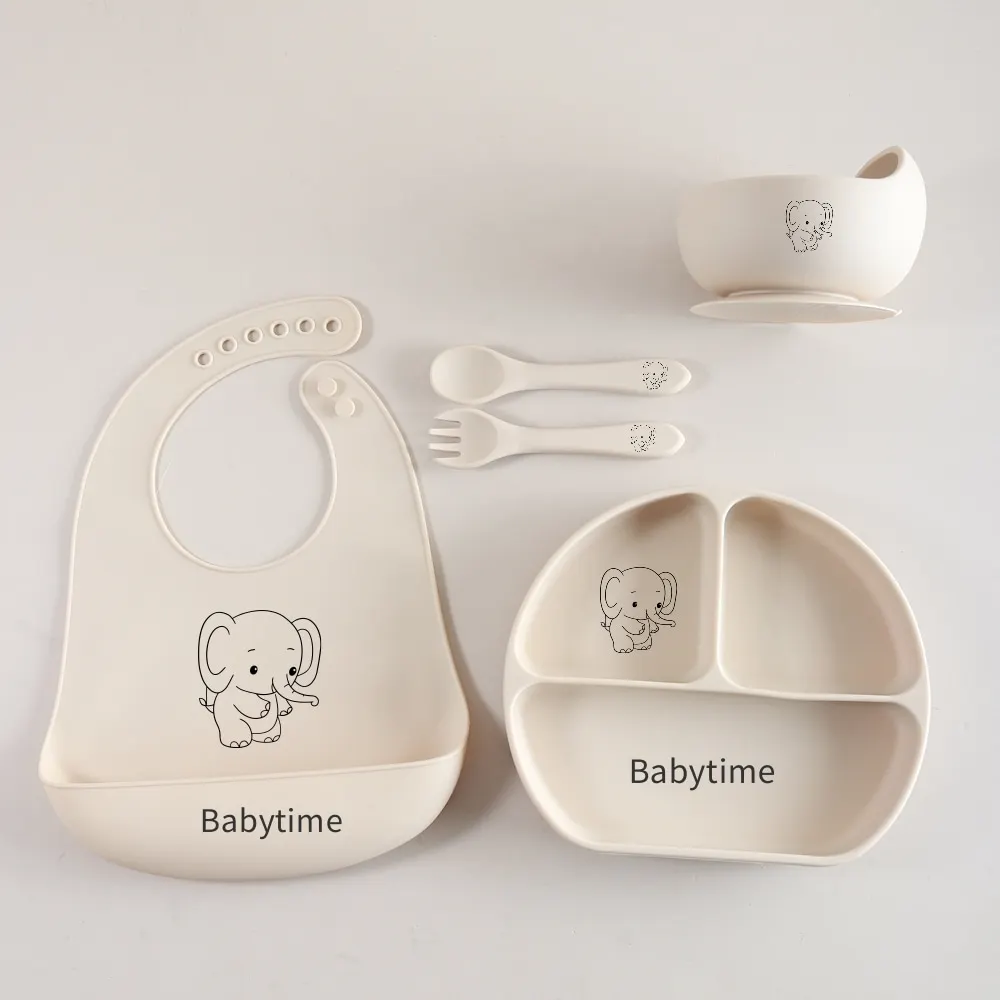 Laser Elephant Baby Utensils Set, 5-Piece Food Grade Silicone Weaning Set with Bib, Suction Plate, Bowl, Spoon & Fork gift set
Laser Elephant Baby Utensils Set, 5-Piece Food Grade Silicone Weaning Set with Bib, Suction Plate, Bowl, Spoon & Fork gift set