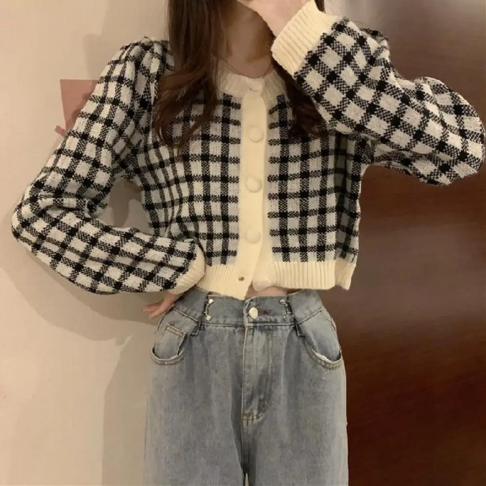 Long Sleeve Grid Crochet Sweaters Autumn Spring Loose Cardigans Women Y2K Ladies Tops Preppy Style Sweet Knitwear Spring
Long Sleeve Grid Crochet Sweaters Autumn Spring Loose Cardigans Women Y2K Ladies Tops Preppy Style Sweet Knitwear Spring