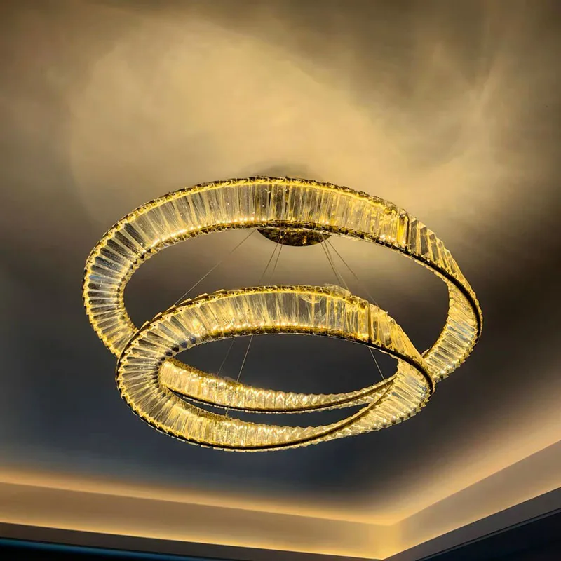 Modern Crystal Lustre Ceiling Chandelier Gold Irregular Ring Pendant Lamp Led Dimmable Living Room Bedroom Restaurant Hang Light
Modern Crystal Lustre Ceiling Chandelier Gold Irregular Ring Pendant Lamp Led Dimmable Living Room Bedroom Restaurant Hang Light