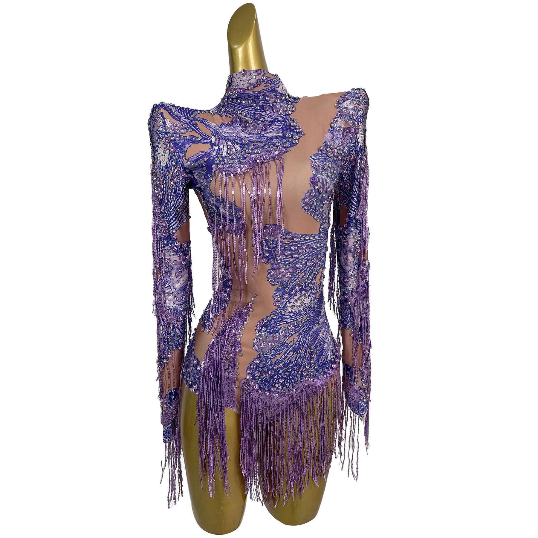 Shuangxiu Fashion Women Dance Dress Purple Diamond Fringe Jumpsuit Sexy Bar Stage Performance Outfit Birthday Cocktail Dress
Shuangxiu Fashion Women Dance Dress Purple Diamond Fringe Jumpsuit Sexy Bar Stage Performance Outfit Birthday Cocktail Dress