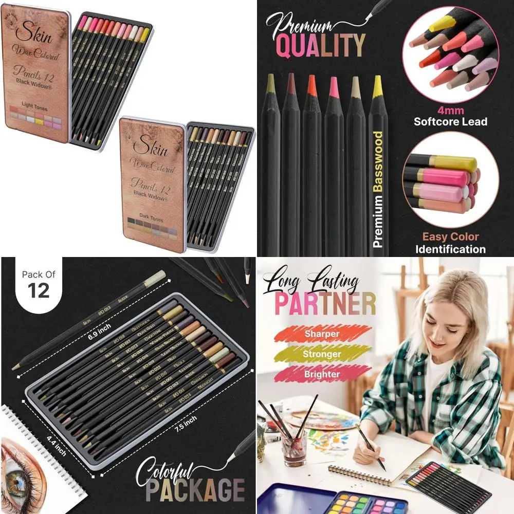 Skin Tone Colored Pencils or Adult Coloring Books – 24 Sot Core Color Pencils or Portraits and Skintone Artists - Bundle
Skin Tone Colored Pencils or Adult Coloring Books – 24 Sot Core Color Pencils or Portraits and Skintone Artists - Bundle