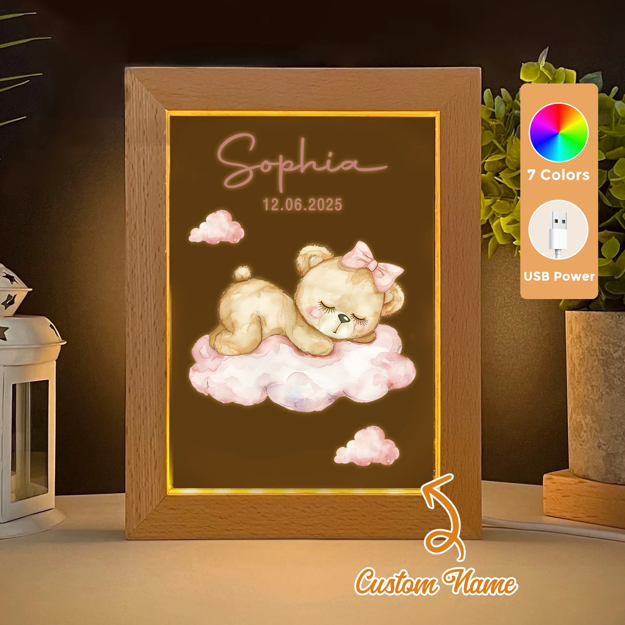 2D Flat Custom Name Cartoon Teddy Bear LED Acrylic Night Light Wood Photo Frame 21x17cm Child Bedroom Gifts Home Decor
2D Flat Custom Name Cartoon Teddy Bear LED Acrylic Night Light Wood Photo Frame 21x17cm Child Bedroom Gifts Home Decor