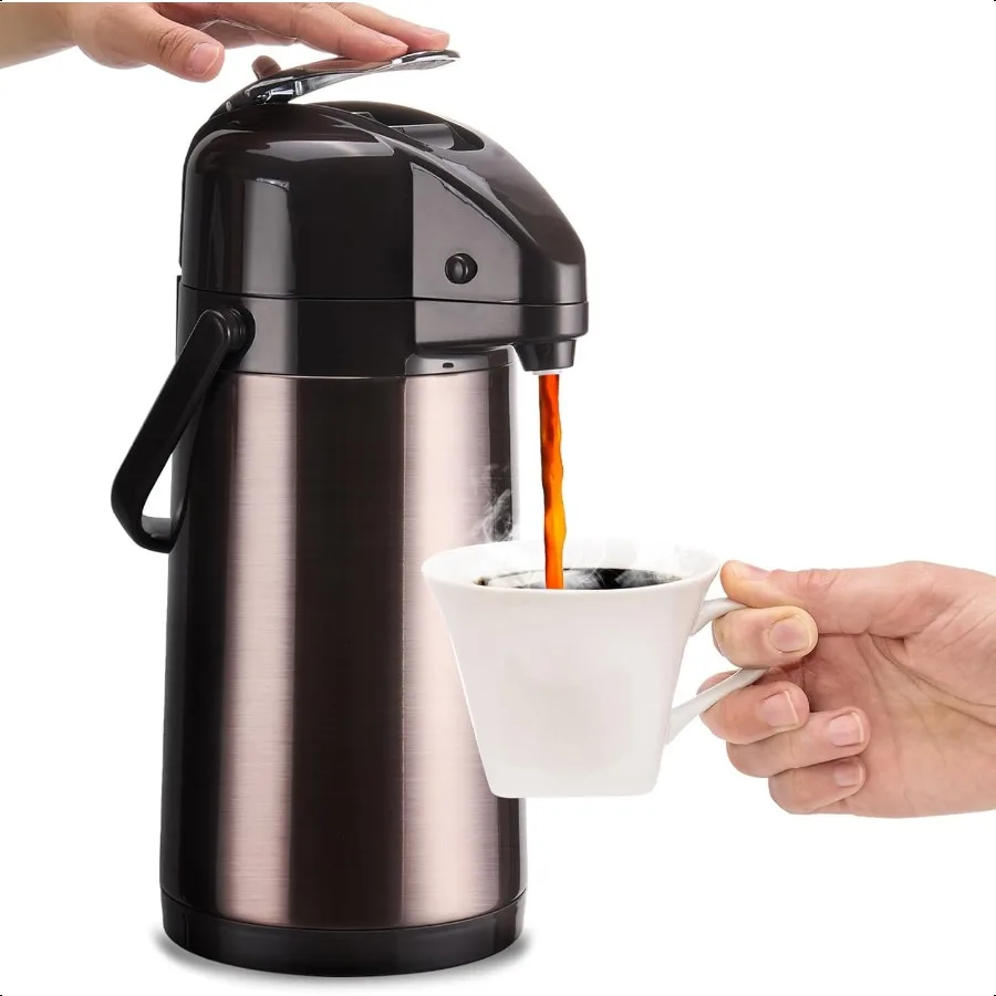 Upgraded Airpot Coffee Carafe with Double Pump 84oz 2.5L Stainl Steel Drink Dispenser for Hot Cold Beverage with Base Coffee T
Upgraded Airpot Coffee Carafe with Double Pump 84oz 2.5L Stainl Steel Drink Dispenser for Hot Cold Beverage with Base Coffee T