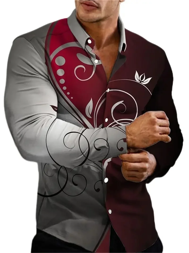 Men's stylish lapel long-sleeved pattern shirt, fashionable print, suitable for spring and summer vacation banquet travel and le
Men's stylish lapel long-sleeved pattern shirt, fashionable print, suitable for spring and summer vacation banquet travel and le