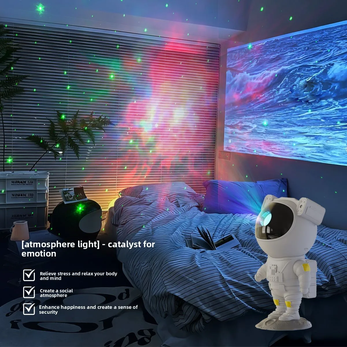 Astronaut dynamic starry sky projection light bedroom atmosphere light starry sky top bedside creative ornament
Astronaut dynamic starry sky projection light bedroom atmosphere light starry sky top bedside creative ornament