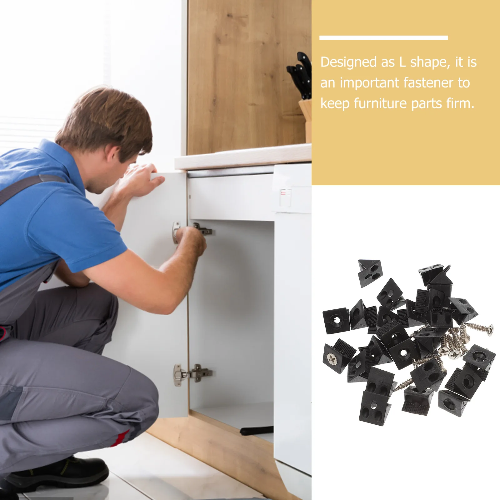 100pcs Plastic Corner Braces Fastener Furniture Repair Kit Drawer Bottom Support Bracket L-Shaped Durable Easy Install Wood 
100pcs Plastic Corner Braces Fastener Furniture Repair Kit Drawer Bottom Support Bracket L-Shaped Durable Easy Install Wood