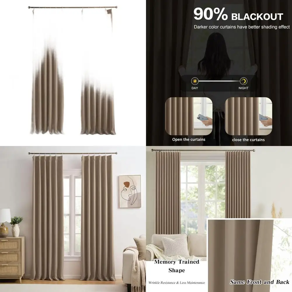 96 Thermal Insulated Blackout Curtains, 2-Panel Set, W40 x L96, Cappuccino Pinch Pleat for Bedrooms & Living Rooms
96 Thermal Insulated Blackout Curtains, 2-Panel Set, W40 x L96, Cappuccino Pinch Pleat for Bedrooms & Living Rooms