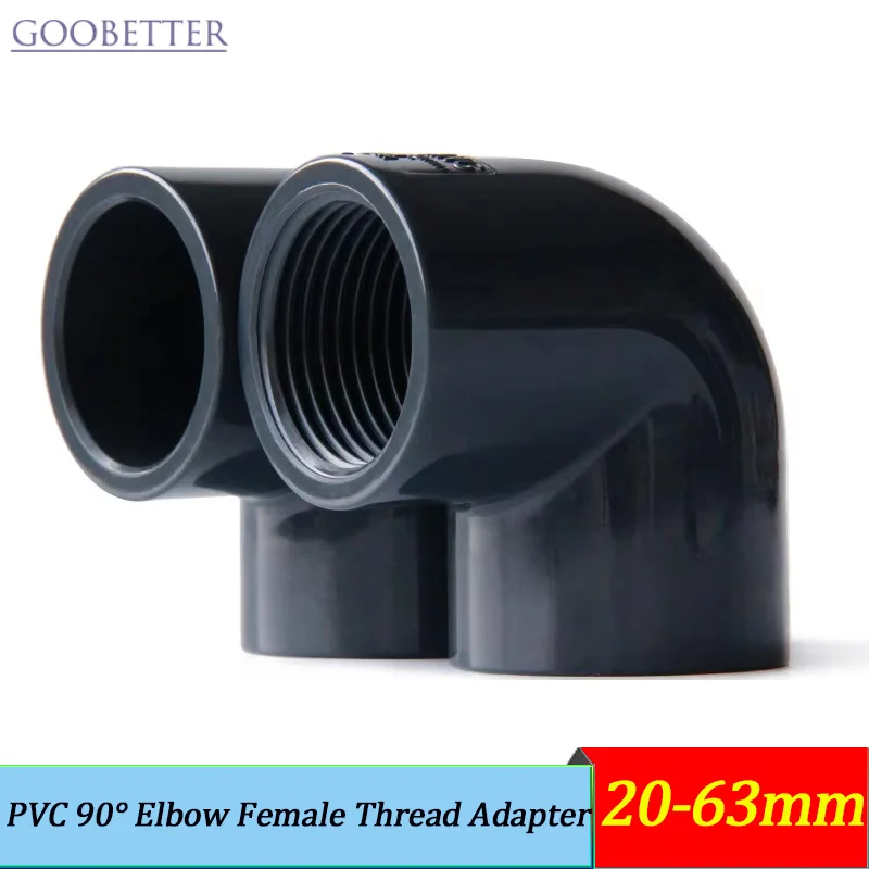 20-63mm PVC 90° Elbow Female Thread Adapter, Corrosion-Free Plastic Pipe Fitting for Aquarium/Plumbing/Irrigation
20-63mm PVC 90° Elbow Female Thread Adapter, Corrosion-Free Plastic Pipe Fitting for Aquarium/Plumbing/Irrigation