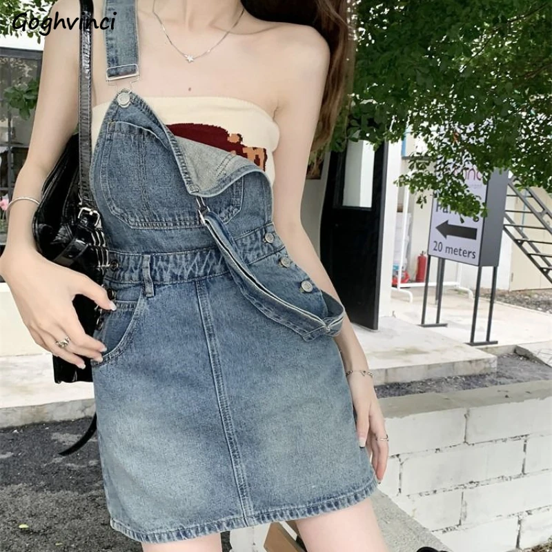 Suspenders Dresses Women All-match Summer Fashion A-line Sweet Students Chic Comfortable Pockets Button High Waist Lovely New
Suspenders Dresses Women All-match Summer Fashion A-line Sweet Students Chic Comfortable Pockets Button High Waist Lovely New