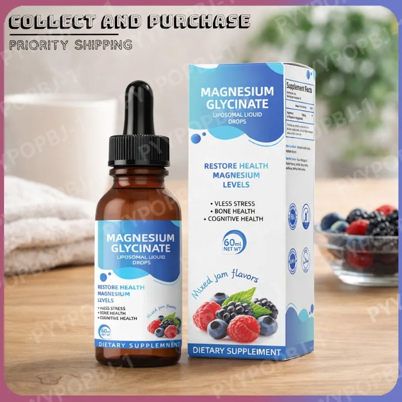Pure Magnesium Glycinate Liquid Drops for Sleep, Nerve, Bone and Heart Health Support Daily Magnesium Supplement 60ml Per Bottle
Pure Magnesium Glycinate Liquid Drops for Sleep, Nerve, Bone and Heart Health Support Daily Magnesium Supplement 60ml Per Bottle