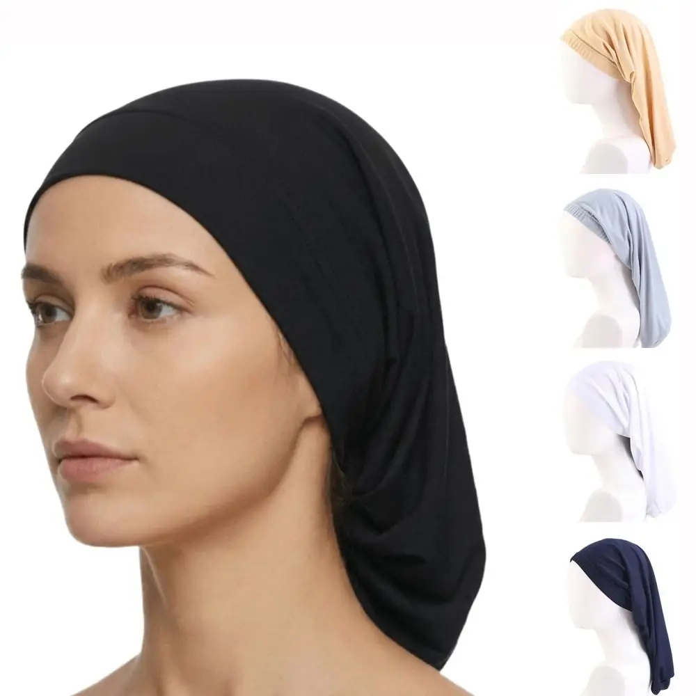 Comfortable Long Tail Hair Bonnet Wide Elastic Band Anti-Frizz Sleep Cap Solid Color Breathable Night Cap Unisex
Comfortable Long Tail Hair Bonnet Wide Elastic Band Anti-Frizz Sleep Cap Solid Color Breathable Night Cap Unisex