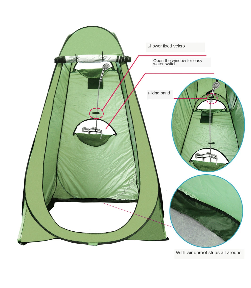 Outdoor Shower double Tent Camping Tent 3 Windows Waterproof Silver-Coated Quick Automatic Openning 150cm Changeable Mobile Tent
Outdoor Shower double Tent Camping Tent 3 Windows Waterproof Silver-Coated Quick Automatic Openning 150cm Changeable Mobile Tent