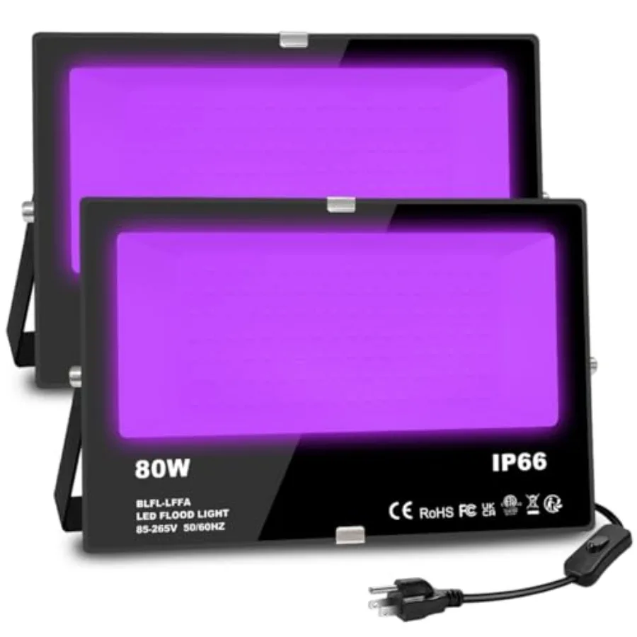 Black Light 80W Blacklight Flood Light Outdoor for Glow Party Halloween Decoration Body Paint Fluorescent Poster Stage Lighting
Black Light 80W Blacklight Flood Light Outdoor for Glow Party Halloween Decoration Body Paint Fluorescent Poster Stage Lighting