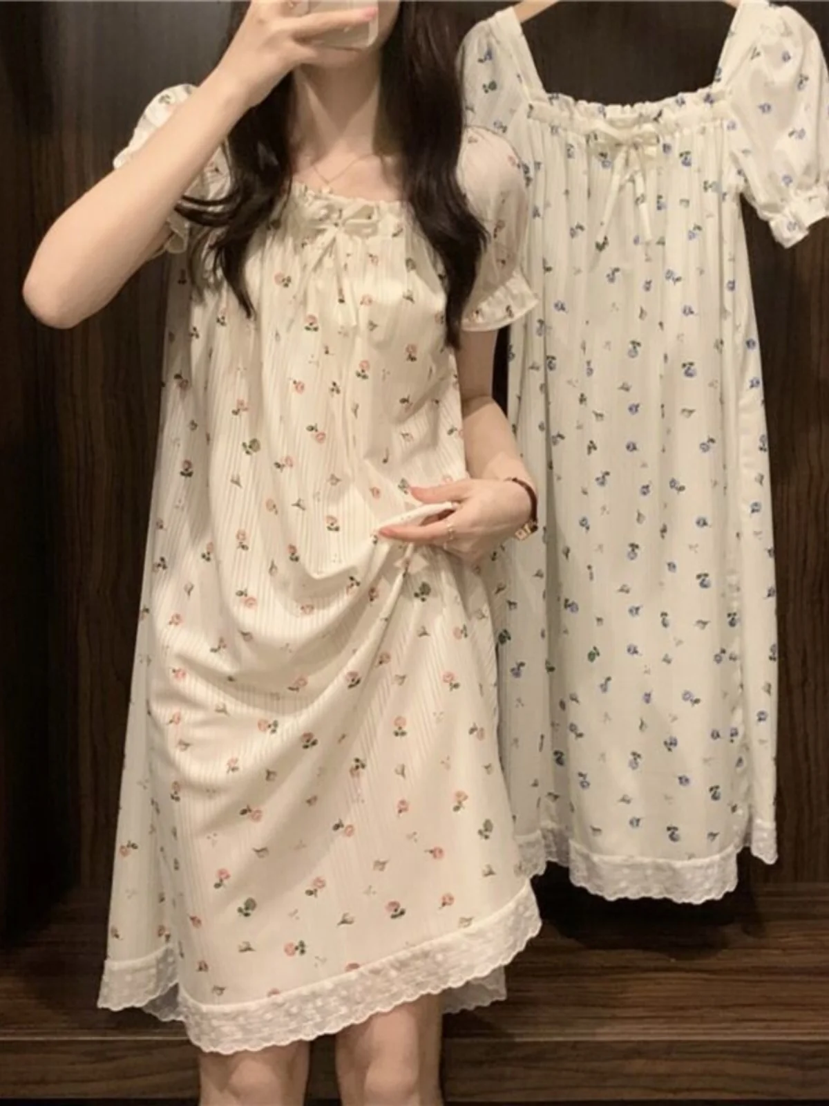 Summer Floral Print Short Sleeve Sleep Dress Women's Princess Style Home Clothes Nightgown Sweet Style Casual Home Scene
Summer Floral Print Short Sleeve Sleep Dress Women's Princess Style Home Clothes Nightgown Sweet Style Casual Home Scene