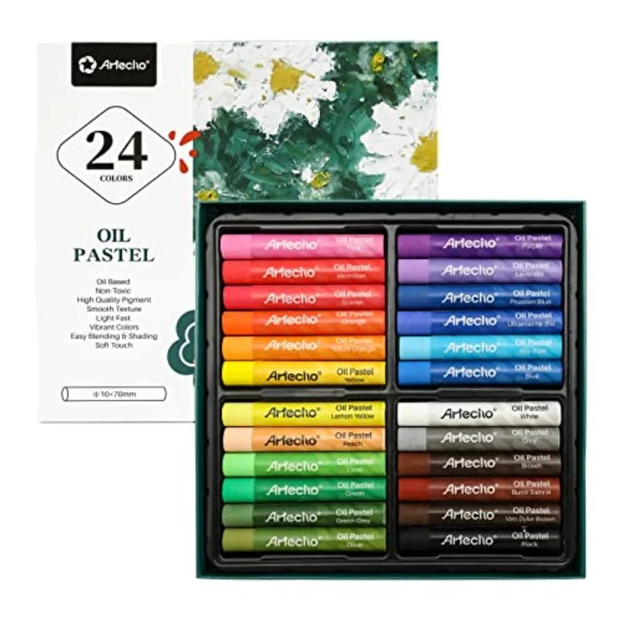 Oil Pastels Set of 24 Colors, Soft Oil Pastels for Art Painting, Drawing, Blending, Art Supplies for Artists, Beginners, Studen
Oil Pastels Set of 24 Colors, Soft Oil Pastels for Art Painting, Drawing, Blending, Art Supplies for Artists, Beginners, Studen