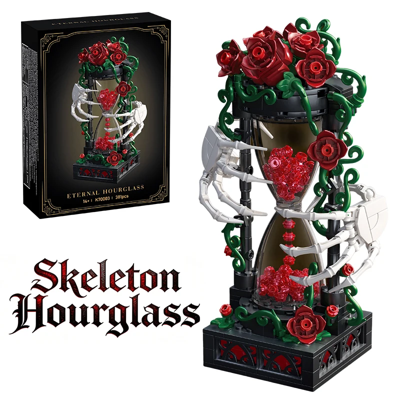 Creative Darkness Red Rose Skeleton Hourglass Building Blocks Gothic Flower Sand Clock Model Home Decor Assemble Bricks Toy Gift
Creative Darkness Red Rose Skeleton Hourglass Building Blocks Gothic Flower Sand Clock Model Home Decor Assemble Bricks Toy Gift