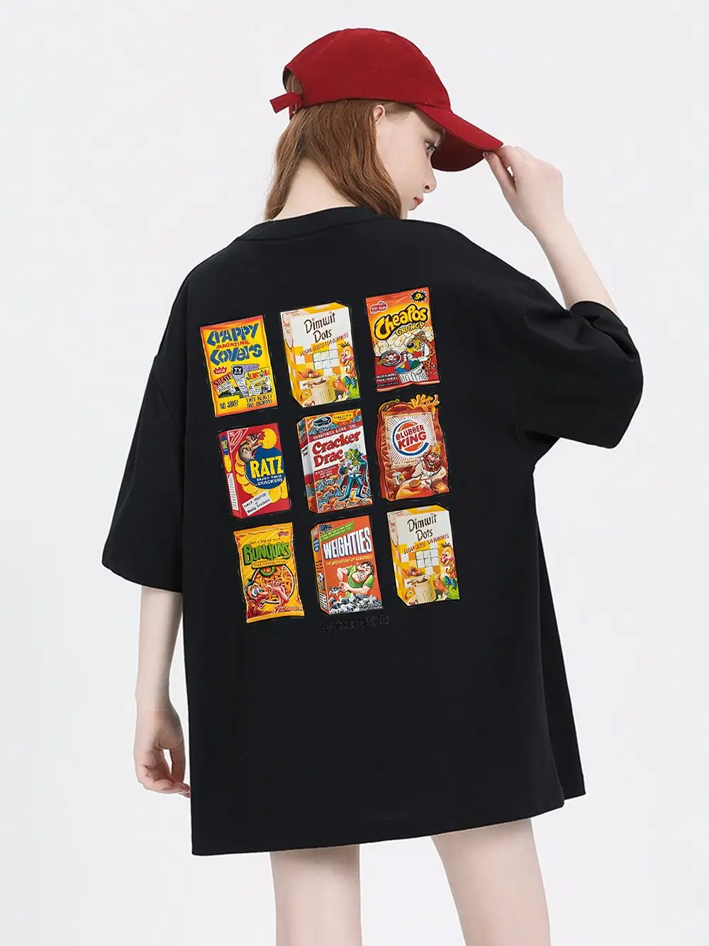 Street Cotton Womans T-Shirts American Retro Fun Snack Printed Tees O-Neck Soft Oversize Short Sleeve Comfortable Female Clothes
Street Cotton Womans T-Shirts American Retro Fun Snack Printed Tees O-Neck Soft Oversize Short Sleeve Comfortable Female Clothes