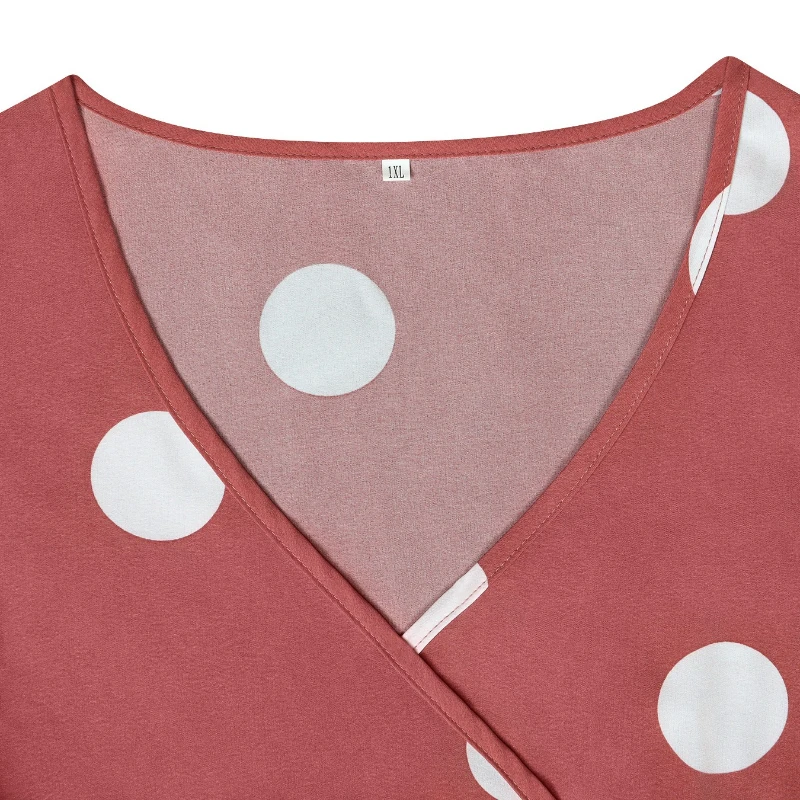 Plus Size Polka Dot Print Women's Casual Summer V-Neck Maxi Dress Boho Beach Pleated Sundress Ladies Short Sleeve Long Dresses
Plus Size Polka Dot Print Women's Casual Summer V-Neck Maxi Dress Boho Beach Pleated Sundress Ladies Short Sleeve Long Dresses