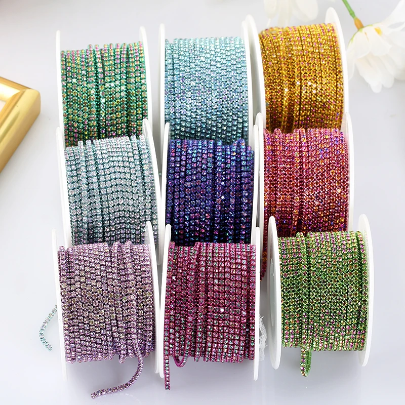 PEESOM Magic Flame Color Rhinestone Trim Cup Chain Colourful Base Sew On Crystal Trimming Chain Decorative Applique for Dresses
PEESOM Magic Flame Color Rhinestone Trim Cup Chain Colourful Base Sew On Crystal Trimming Chain Decorative Applique for Dresses