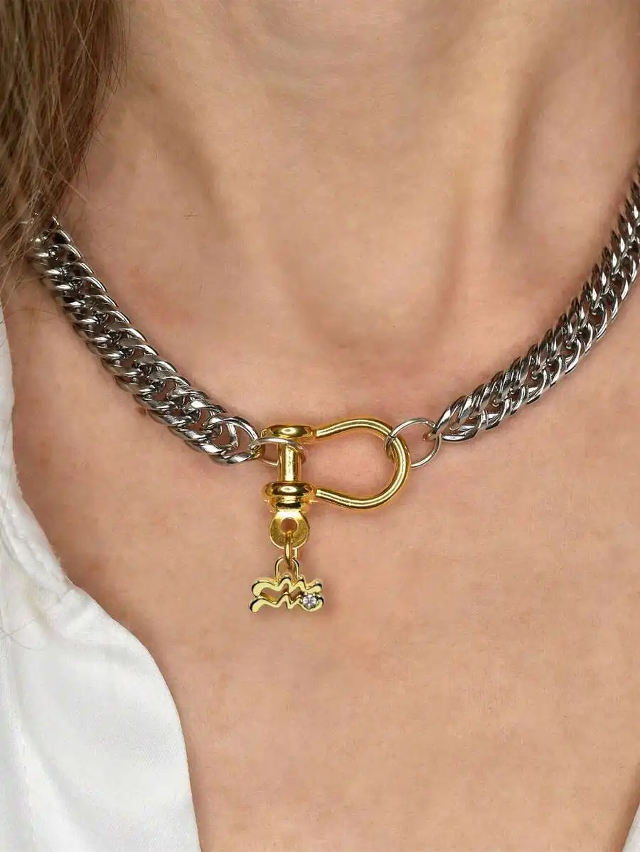 Womens Zodiac Pendant Necklace With Horseshoe Clasp Chain Fashion Jewelry
Womens Zodiac Pendant Necklace With Horseshoe Clasp Chain Fashion Jewelry