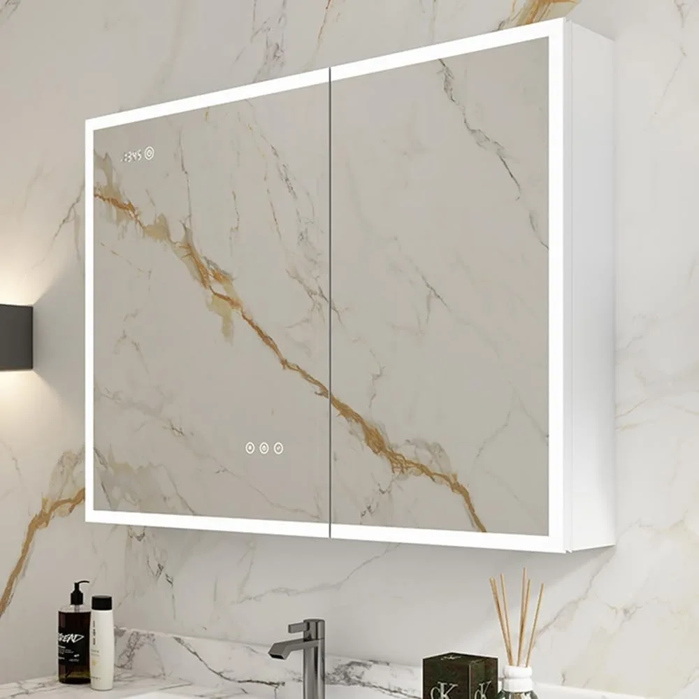 Makeup mirror bathroom large storage cabinet with light anti fog, 30x36 inches, embedded smart mirror wall metal
Makeup mirror bathroom large storage cabinet with light anti fog, 30x36 inches, embedded smart mirror wall metal