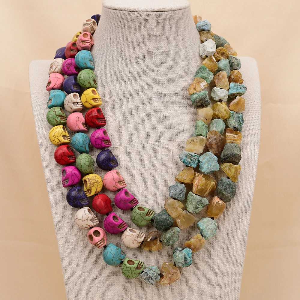 APDGG NO146 Handmade 3 Rows Natural Mix Stone Turquoise Opal Agate Gems Multi Strands Necklace
APDGG NO146 Handmade 3 Rows Natural Mix Stone Turquoise Opal Agate Gems Multi Strands Necklace