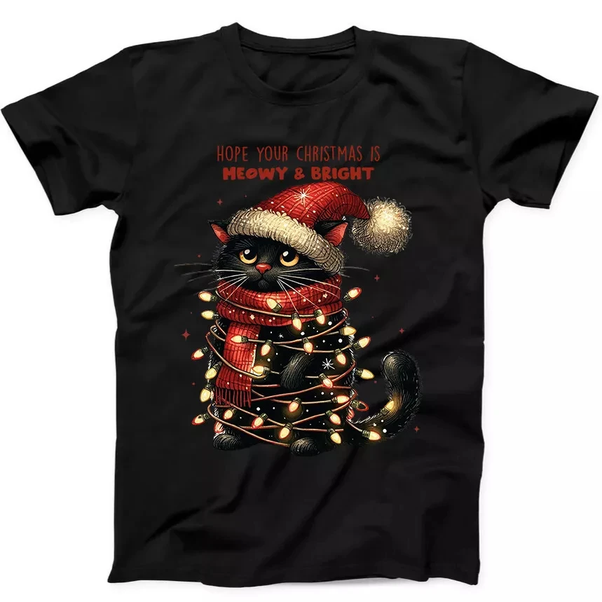 Men's 100_ Cotton Black Cat Santa T-shirt Merry Christmas Family Holiday Gift Man Woman Kid Daily Leisure Short Sleeve Clothes
Men's 100_ Cotton Black Cat Santa T-shirt Merry Christmas Family Holiday Gift Man Woman Kid Daily Leisure Short Sleeve Clothes
