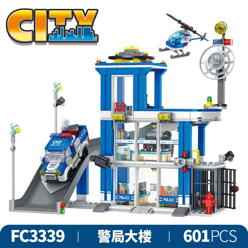 Children's Boys Police Station Building Helicopter Assembly Toy Model Kit Playset for Kids 601PCS NO.FC3339
Children's Boys Police Station Building Helicopter Assembly Toy Model Kit Playset for Kids 601PCS NO.FC3339