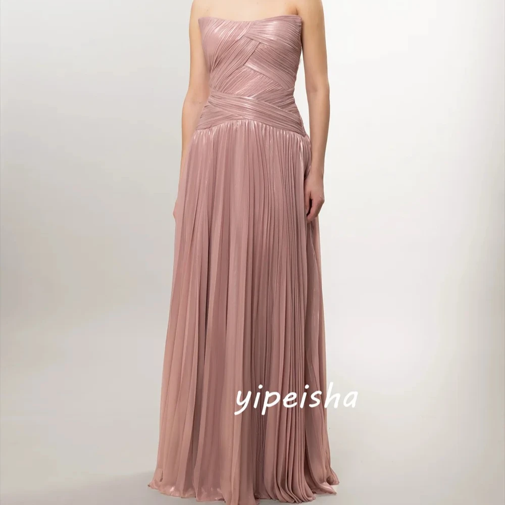 Customized Pink Modest Fashion Chiffon Pleat Ruched Draped A-line Strapless Floor-Length Evening Dresses Exquisite for Woman
Customized Pink Modest Fashion Chiffon Pleat Ruched Draped A-line Strapless Floor-Length Evening Dresses Exquisite for Woman