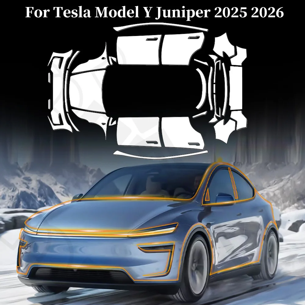 For Tesla Model Y Juniper 2025 2026 9Mil TPU Anti-Scratch Paint Protection Film Body Pre-cut Clear PPF Resistant Car Accessories 
For Tesla Model Y Juniper 2025 2026 9Mil TPU Anti-Scratch Paint Protection Film Body Pre-cut Clear PPF Resistant Car Accessories