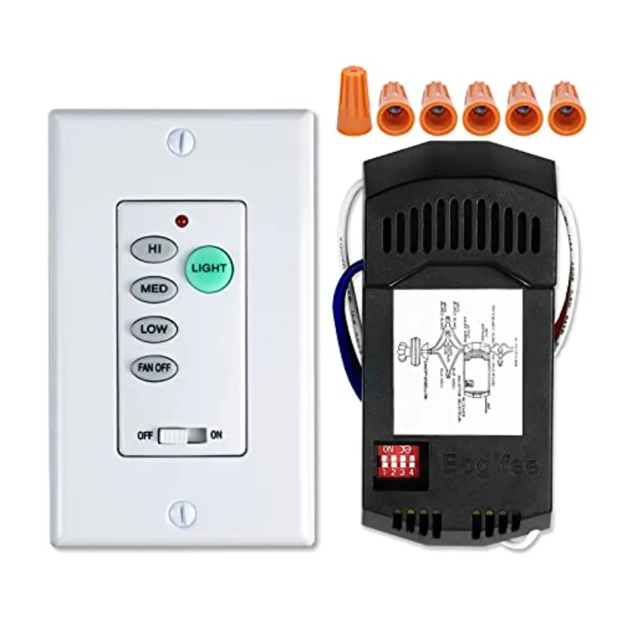 Universal Ceiling Fan Wall Remote Control Kits with Adjustable 3 SpeedLight Dimmer Compatible with Hampton Bay Harbor Breeze Hu
Universal Ceiling Fan Wall Remote Control Kits with Adjustable 3 SpeedLight Dimmer Compatible with Hampton Bay Harbor Breeze Hu