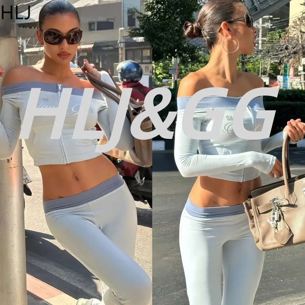 HLJ Fashion Off Shoulder Color Block Two Piece Set Zip Up Crop Top + High Waist Leggings Matching Casual Streetwear Tracksuit
HLJ Fashion Off Shoulder Color Block Two Piece Set Zip Up Crop Top + High Waist Leggings Matching Casual Streetwear Tracksuit