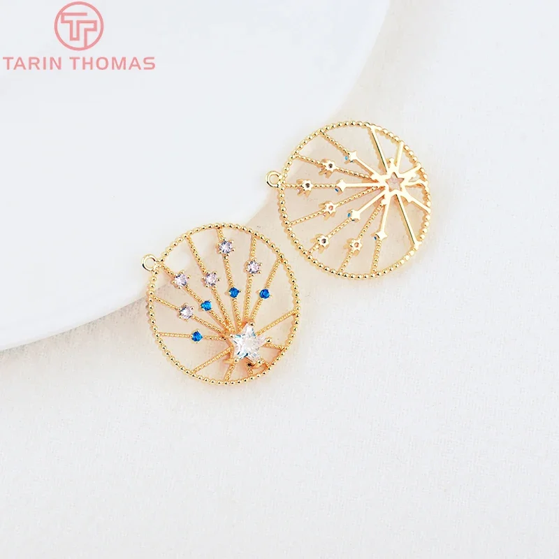 (487)4PCS 20MM Hole 1MM 24K Gold Color Brass with Zircon Round Charm Pendants Hight Quality Jewelry Making Findings Accessories
(487)4PCS 20MM Hole 1MM 24K Gold Color Brass with Zircon Round Charm Pendants Hight Quality Jewelry Making Findings Accessories