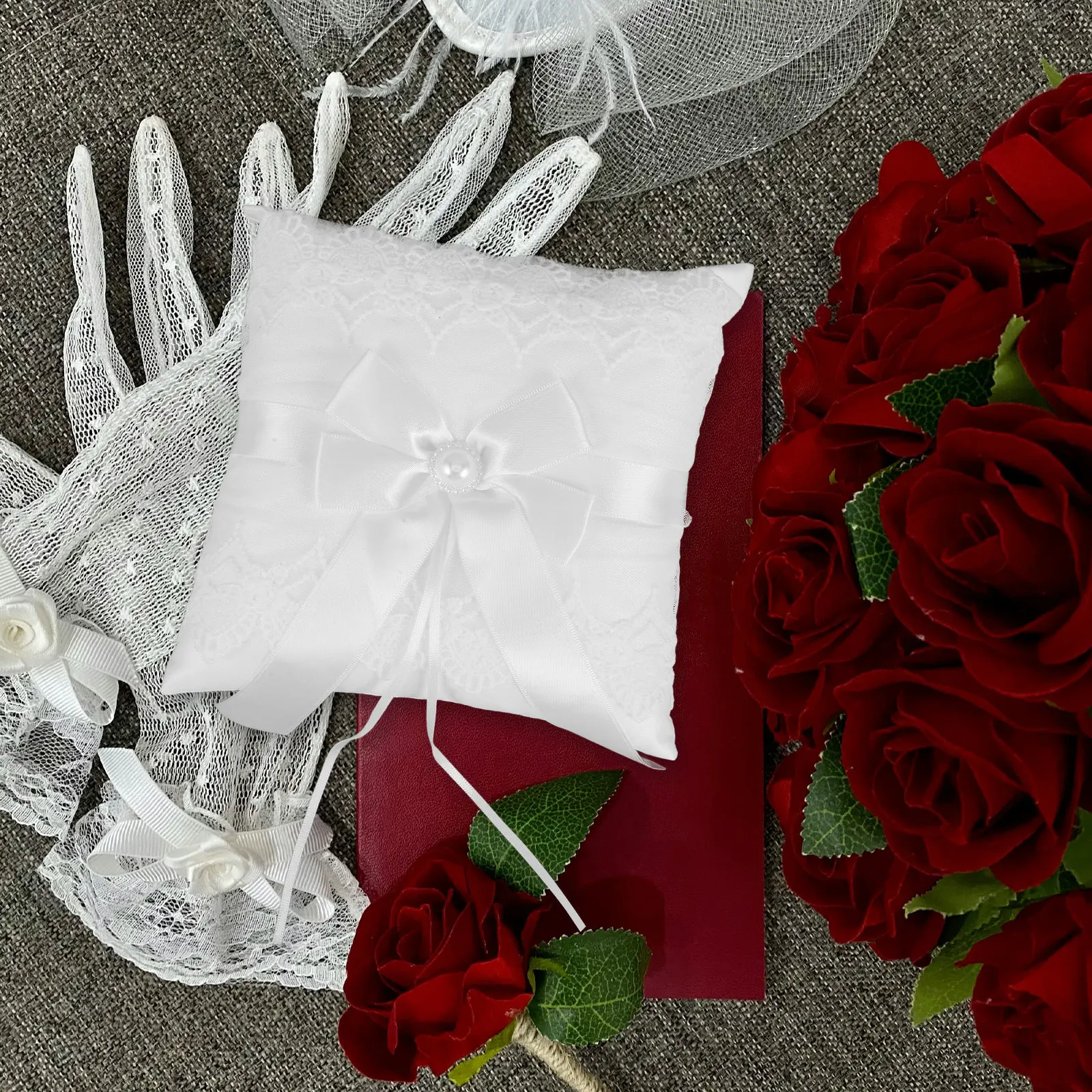 Wedding Ring Pillow White Lace Pearls Elegant Satin Bowknot Bridal Ceremony Ring Cushion Wedding Decoration Bride Decorations
Wedding Ring Pillow White Lace Pearls Elegant Satin Bowknot Bridal Ceremony Ring Cushion Wedding Decoration Bride Decorations