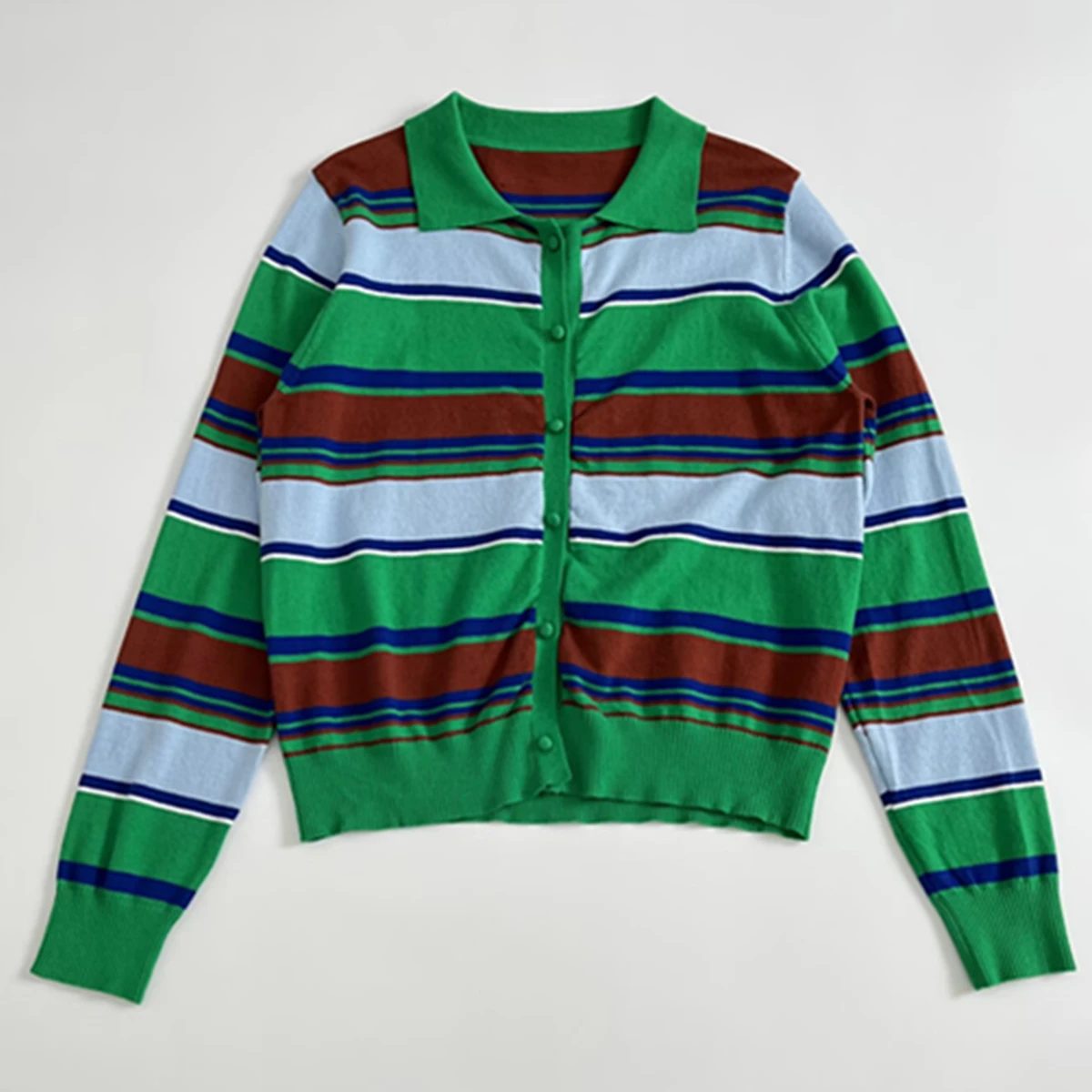 Jenny&Dave French Lazy Contrast Color Knitted Casual Polo Sweatshirt Autumn Retro College Striped Long-sleeved Sweaters Cardigan
Jenny&Dave French Lazy Contrast Color Knitted Casual Polo Sweatshirt Autumn Retro College Striped Long-sleeved Sweaters Cardigan