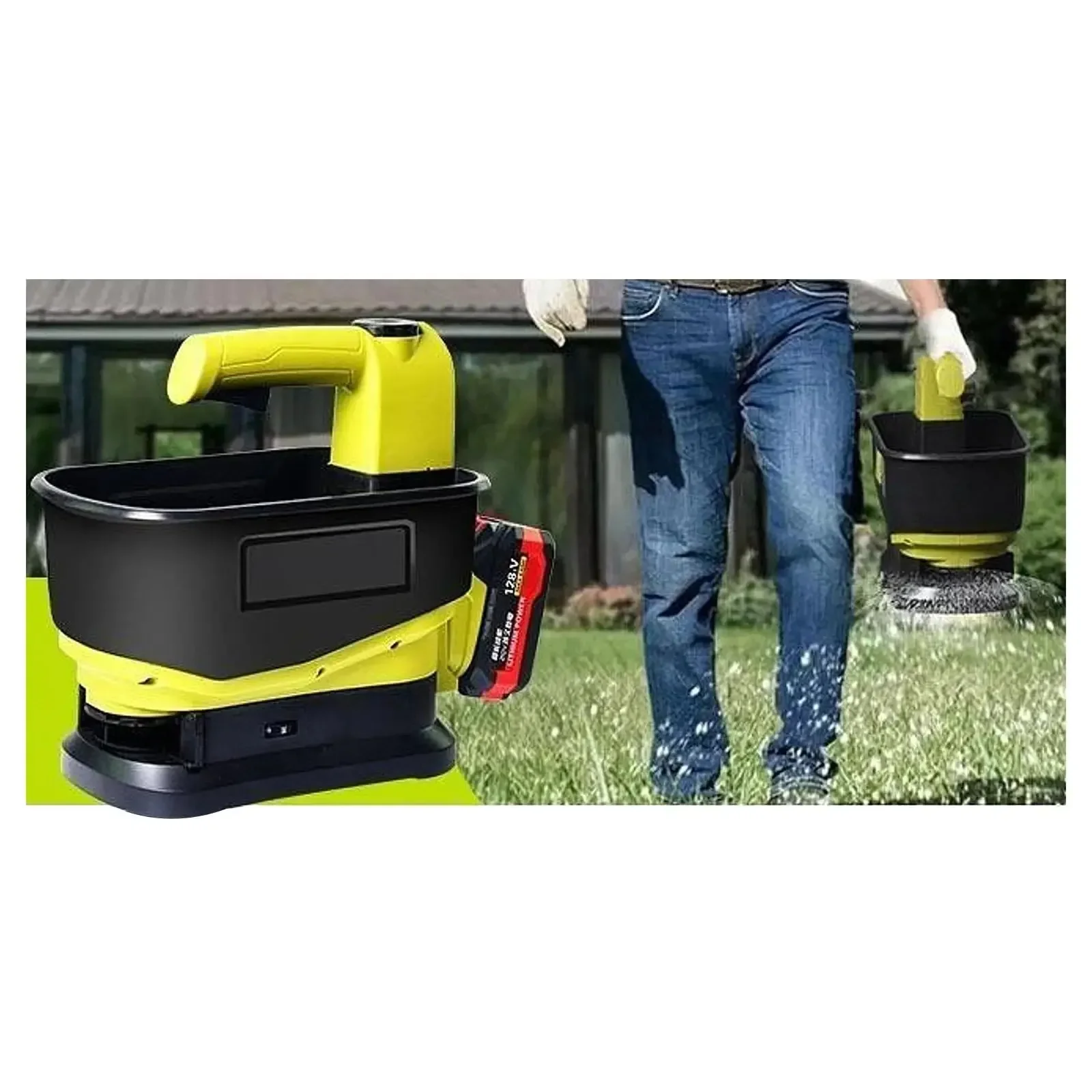 5.5 L Handheld Electric Spreader Seed Planting Tool 6 Level Adjust Speed Reusable Fertilizer Spreader Cordless Patio Lawn Garden
5.5 L Handheld Electric Spreader Seed Planting Tool 6 Level Adjust Speed Reusable Fertilizer Spreader Cordless Patio Lawn Garden