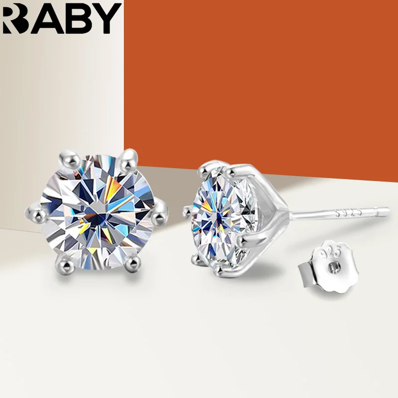 URBABY Moissanite Stud Earrings 0.3-3 CT White Gold Plated Sterling Silver D VVS1 Lab Diamond Round Ear Studs For Women Jewelry
URBABY Moissanite Stud Earrings 0.3-3 CT White Gold Plated Sterling Silver D VVS1 Lab Diamond Round Ear Studs For Women Jewelry