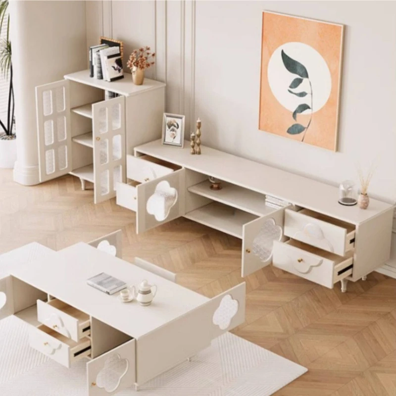 White Wood TV stand French cream wind elegant aesthetic TV cabinet Nordic design soportes de televisión living room furniture
White Wood TV stand French cream wind elegant aesthetic TV cabinet Nordic design soportes de televisión living room furniture