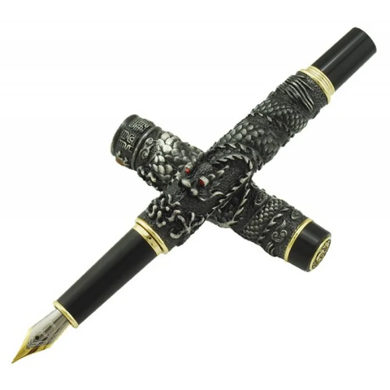 A+ Jinhao Gray Vintage Fountain Pen Double Dragon Playing with Pearl 18KGP M Nib
A+ Jinhao Gray Vintage Fountain Pen Double Dragon Playing with Pearl 18KGP M Nib