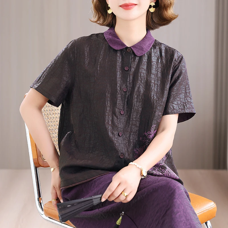 plus Size Women's Shirt Short Sleeve Button up Chinese Style Top Commute Artistic Flounce Sleeve Regular Fit Summer New Arrival
plus Size Women's Shirt Short Sleeve Button up Chinese Style Top Commute Artistic Flounce Sleeve Regular Fit Summer New Arrival