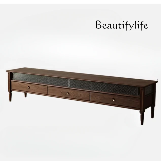 N Retro French all solid wood black walnut TV cabinet small apartment living room TV cabinet combination cabinet
N Retro French all solid wood black walnut TV cabinet small apartment living room TV cabinet combination cabinet