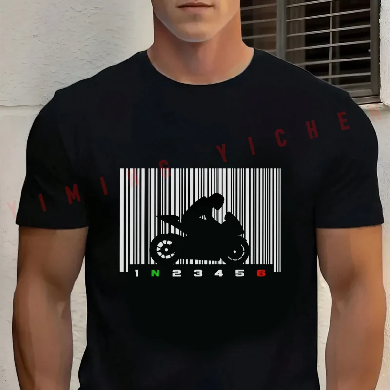 Men T-Shirt Barcode Motorcycle Graphic Print Tshirt Moto Cotton O-neck Short Sleeve Fashion Hip Hop Streetwear Tee
Men T-Shirt Barcode Motorcycle Graphic Print Tshirt Moto Cotton O-neck Short Sleeve Fashion Hip Hop Streetwear Tee