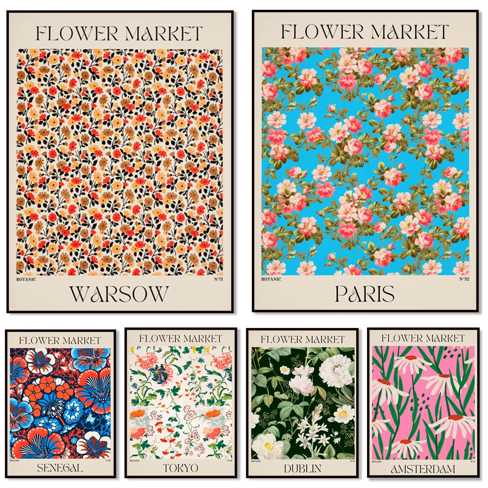 Flower Market Poster Print Vintage Botanical Plant Canvas Painting Abstract Wall Art Nordic Picture For Living Room Home Decor
Flower Market Poster Print Vintage Botanical Plant Canvas Painting Abstract Wall Art Nordic Picture For Living Room Home Decor