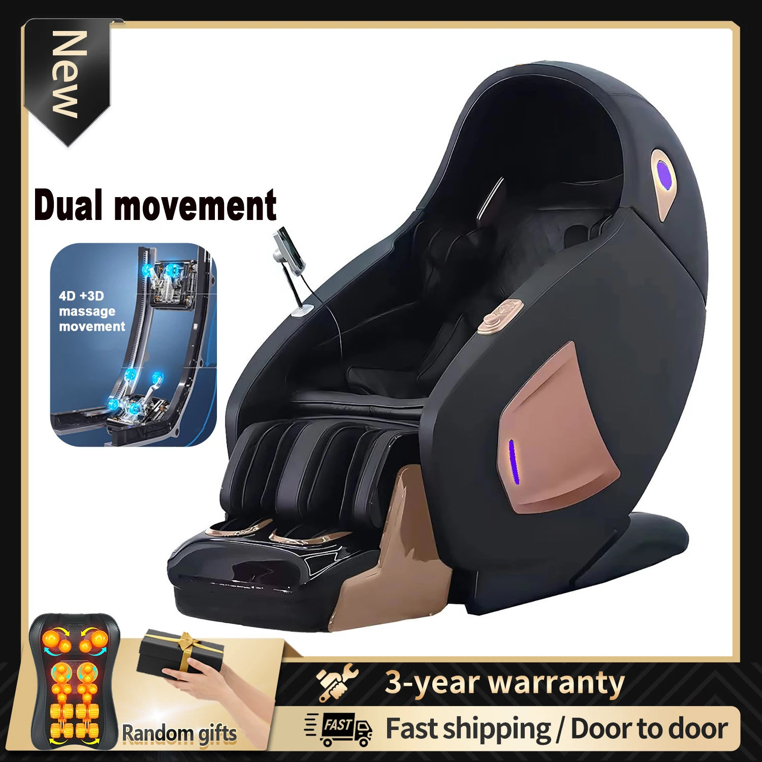 3-year warranty massage chair for full body 4d zero gravity Dual-core SL-Track Home Office Electric Heating Kneading 3D massage
3-year warranty massage chair for full body 4d zero gravity Dual-core SL-Track Home Office Electric Heating Kneading 3D massage