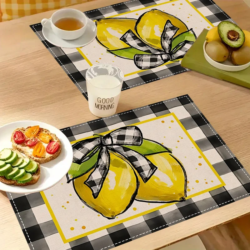 1pc Lemon Pattern Linen Placemats, Rectangular Table Mats, for Dining, Holiday Party, Kitchen, and Cafe Decor
1pc Lemon Pattern Linen Placemats, Rectangular Table Mats, for Dining, Holiday Party, Kitchen, and Cafe Decor