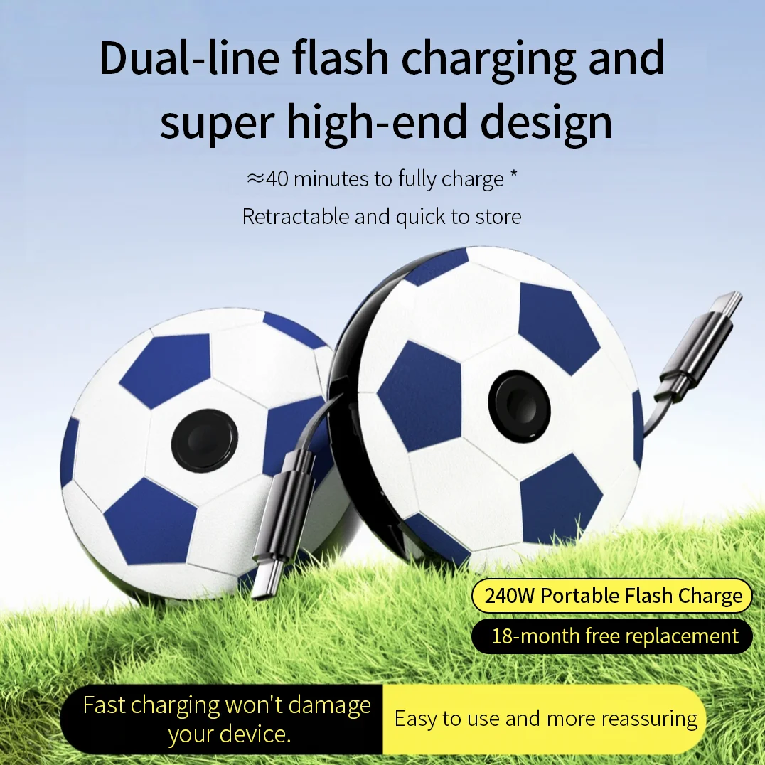 Football Fidget Spinner Charging Cable, Retractable 240W PD Cord for Work & Travel for iPhone
Football Fidget Spinner Charging Cable, Retractable 240W PD Cord for Work & Travel for iPhone