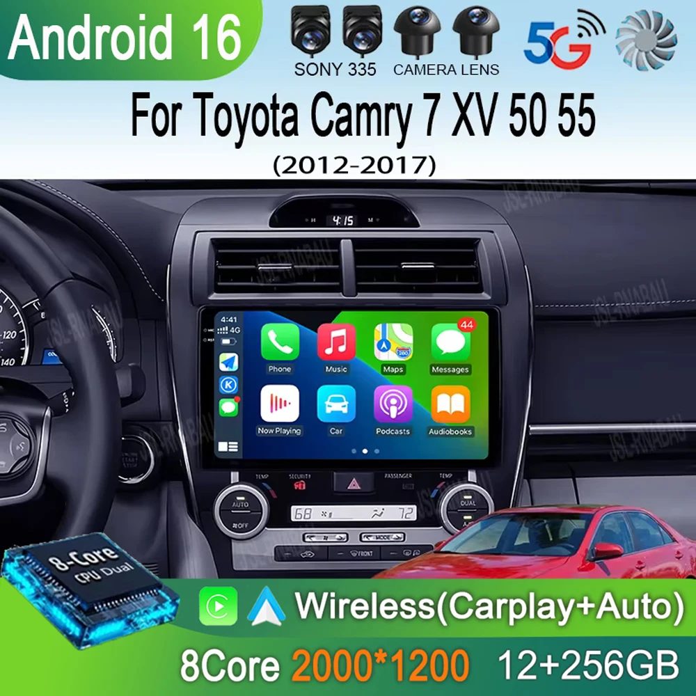 Автомагнитола Android 16 Carplay для Toyota Camry 7 XV 50 55 2012-2017 с GPS-навигацией, мультимедийным плеером, видео, стерео, Wi-Fi+4G
Автомагнитола Android 16 Carplay для Toyota Camry 7 XV 50 55 2012-2017 с GPS-навигацией, мультимедийным плеером, видео, стерео, Wi-Fi+4G