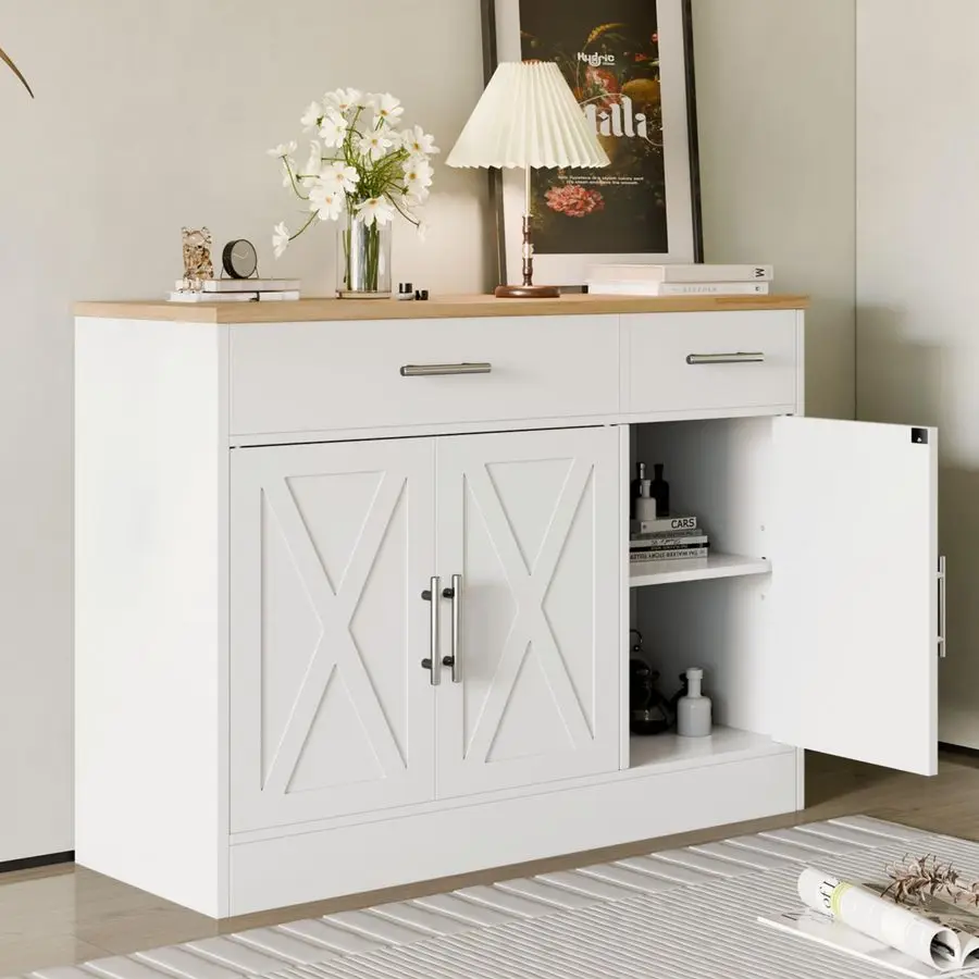 Sideboard Buffet Cabinet with Storage, Kitchen Storage Cabinet with 3 Doors and 2 Drawers, Farmhouse Coffee Bar with Adjustable
Sideboard Buffet Cabinet with Storage, Kitchen Storage Cabinet with 3 Doors and 2 Drawers, Farmhouse Coffee Bar with Adjustable